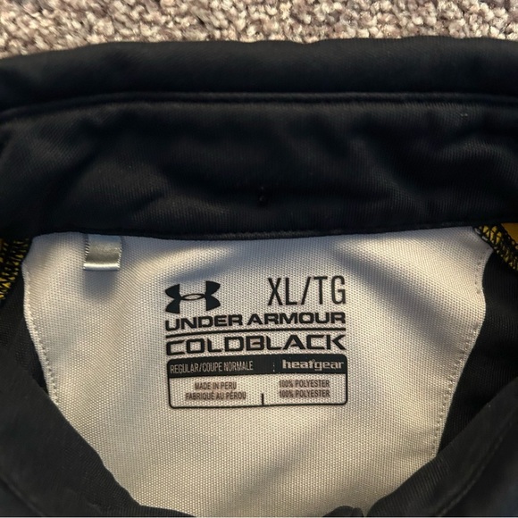 Under Armour Men's Short Sleeves Polo Shirt Size XL CoolBlack Black Yellow White - Picture 11 of 12